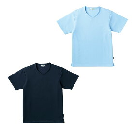 キラク 入浴介助用シャツ（男女兼用）ネイビー CR160（L） 1枚 トンボ 24-6652-0302