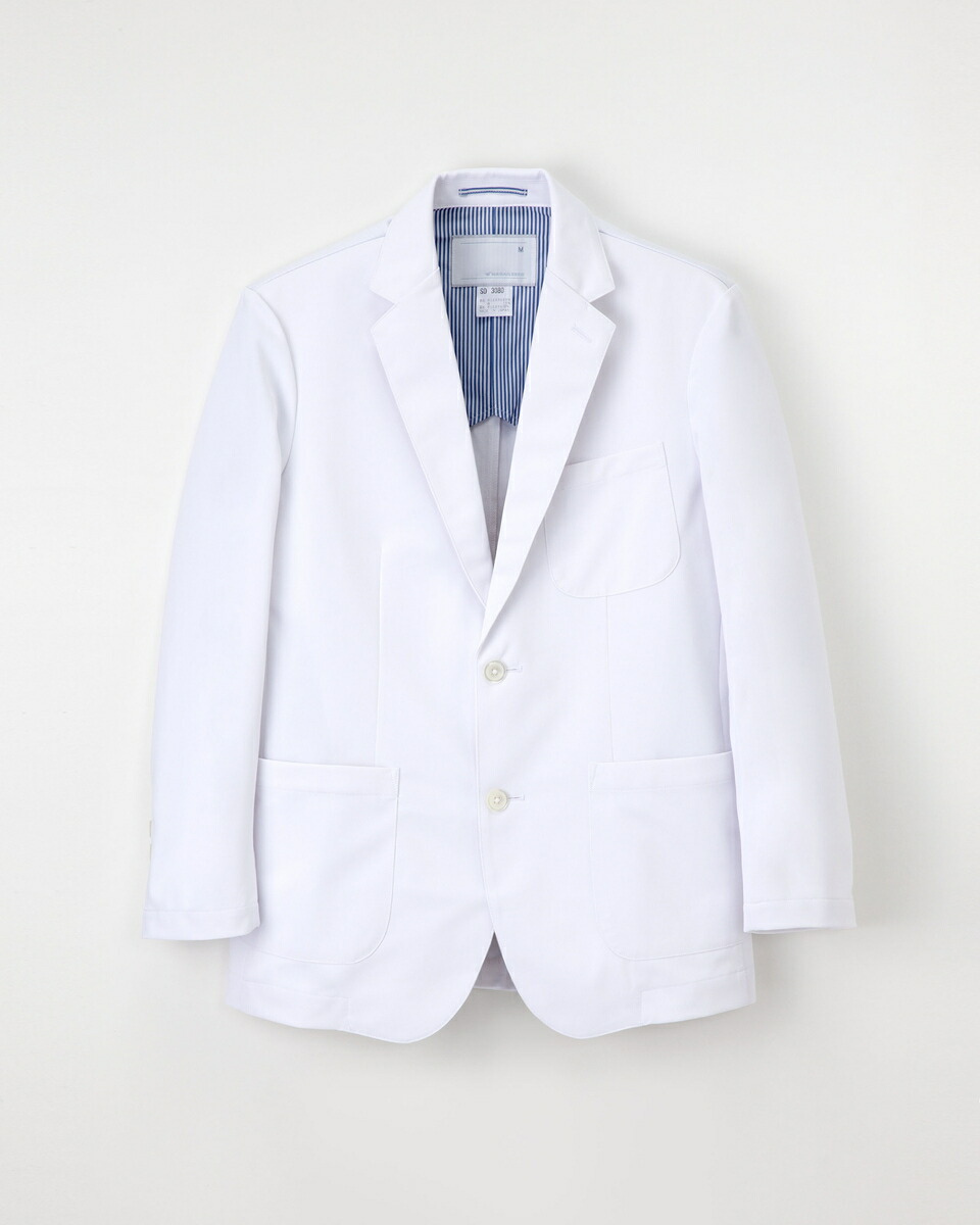 医療用 素晴らしい外見 ドクター 激安超安値 ナース向けウェア ナガイレーベン 男子テーラードジャケット ホワイト SD-3080 サイズL