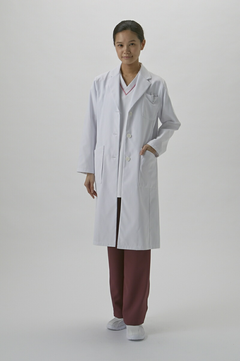 オンワード　白衣　レディスドクターコート（シングル　診察衣）　CO-6006　ホワイト　Ｌ