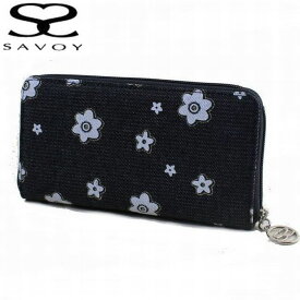 サボイ SAVOY レディース財布 新作 ラウンドジッパー 花柄付き長財布 41SM17470501 プレゼント クリスマス