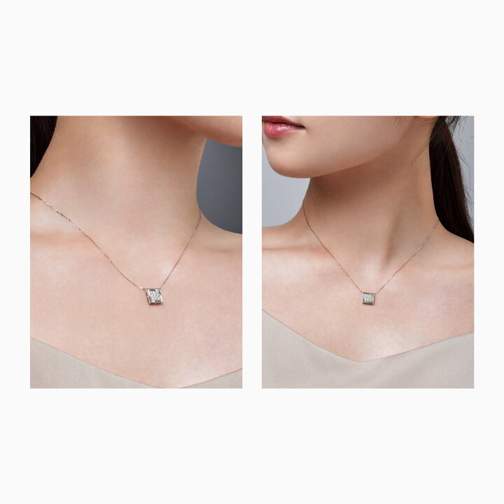 Pt850天然ダイヤモンドプチネックレスD0.21ct41cmプラチナ