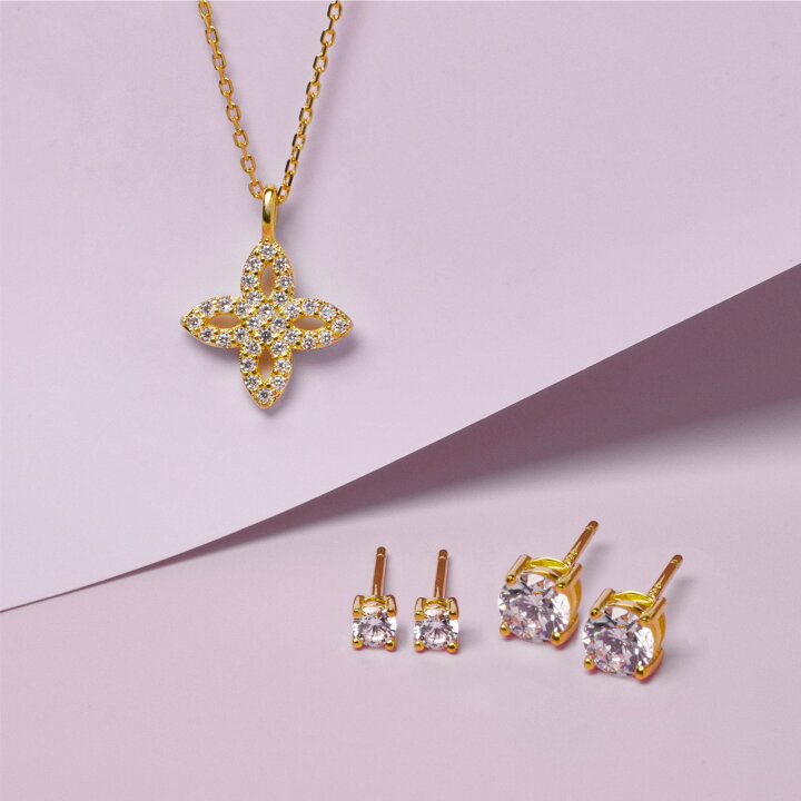 楽天市場】ネックレス プラチナ 18金 ピアス or イヤリング セット 