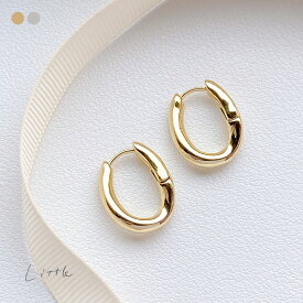 ニュアンス ウェーブ フープ ピアス レディース シンプル シルバー ゴールド ピアス 普段使い アクセサリー ジュエリー 誕生日 プレゼント ギフト おしゃれ プチプラ ピアス キャッチレス 仕様で安心 キャッチをなくさない little405