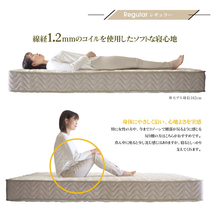 楽天市場】ポケットコイル 超高密度 硬さが選べる マットレス シングル 