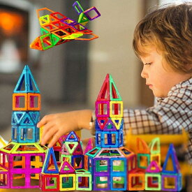 iKing マグネットブロック ラシック磁石玩具 ブロックラボ 知育 DIY 知育玩具 アイデア誕生 創造力育てる マグネットおもちゃ 贈り物 ギフト ナンバーブロックス ブロックおもちゃ 誕生日 収納ケース付き