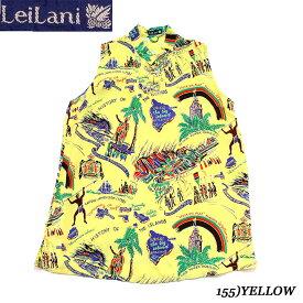 LEILANIレイラニレディース オリジナルトップスチャイナカラーRAYON"HISTORY OF THE ISLANDS"Style No.SS39013LMPS