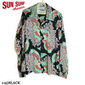 SUN SURF×マウナ別注RAYON L/S 2025HAWAIIAN SHIRT “PEACOCK”No.SS39428MGLS