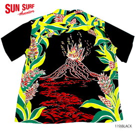 SUN SURF サンサーフ アロハシャツRAYON S/S SPECIAL EDITION SURFRIDERS SPORTWEAR"VOLCANO" Style No.SS33566