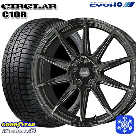 【取付対象】215/50R17 エクシーガ レガシィB4 2022～2023年製 グッドイヤー アイスナビ8 KYOHO サーキュラー C10R GB 17インチ 7.0J 5H100 スタッドレスタイヤホイール4本セット