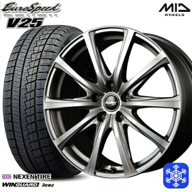 【取付対象】205/65R15 ステップワゴン オデッセイ 2023年製 ネクセン WINGUARD ice2 MID ユーロスピード V25 メタリックグレー 15インチ 6.0J 5H114.3 スタッドレスタイヤホイール4本セット