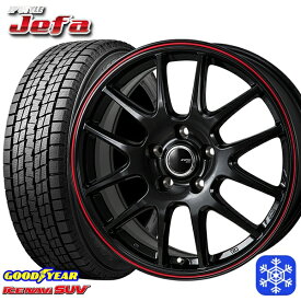 【取付対象】225/60R18 RAV4 NX 2022～2023年製 グッドイヤー アイスナビSUV MONZA JPスタイル ジェファ BK 18インチ 7.5J 5H114.3 スタッドレスタイヤホイール4本セット