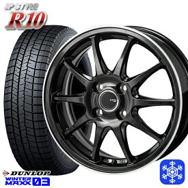 【取付対象】155/65R14 N-BOX タント 2022～2023年製 ダンロップ ウィンターマックス WM03 MONZA JPスタイル R10 14インチ 4.5J 4H100 スタッドレスタイヤホイール4本セット