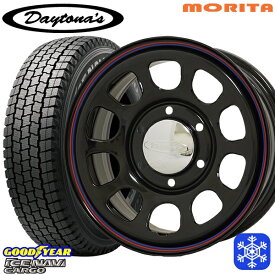 【取付対象】195/80R15 ハイエース 2022～2023年製 グッドイヤー アイスナビカーゴ MRT DAYTONA'S デイトナ ブラック 15インチ 6.5J 6H139.7 スタッドレスタイヤホイール4本セット