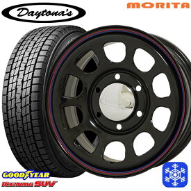 【取付対象】215/65R16 98Q ハイエース ※車検非対応 2022～2023年製 グッドイヤー アイスナビSUV MRT DAYTONA'S デイトナ ブラック 16インチ 6.5J 6H139.7 スタッドレスタイヤホイール4本セット