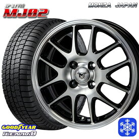 【取付対象】145/80R13 モコ タント ミラ ムーヴ 2022～2023年製 グッドイヤー アイスナビ8 MONZA JPスタイル MJ02 13インチ 4.0J 4H100 スタッドレスタイヤホイール4本セット