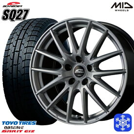 【取付対象】225/50R17 アテンザスポーツ エスティマ 2022年製 トーヨー ガリット ギズ MID シュナイダー SQ27 シルバー 17インチ 7.0J 5H114.3 スタッドレスタイヤホイール4本セット