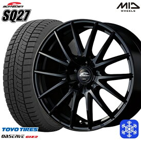 【取付対象】205/60R16 エスティマ マツダ3 2021～2022年製 トーヨー オブザーブ ギズ2 MID シュナイダー SQ27 ブラック 16インチ 6.5J 5H114.3 スタッドレスタイヤホイール4本セット