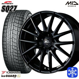 【取付対象】215/60R16 フォレスター レガシィ 2021年製 ヨコハマ アイスガード IG60 MID シュナイダー SQ27 ブラック 16インチ 6.5J 5穴 100 スタッドレスタイヤホイール4本セット 送料無料