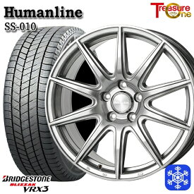 【取付対象】215/60R17 96Q アルファード ヴェルファイア 2022〜2023年製 ブリヂストン ブリザック VRX3 トレジャーワン ヒューマンライン SS010 ダークグレー 17インチ 7.0J 5穴 114.3 スタッドレスタイヤホイール4本セット 送料無料