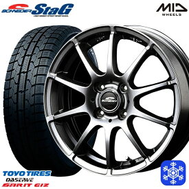 【取付対象】185/55R16 フィットシャトル 2022～2023年製 トーヨー ガリットギズ MID シュナイダー スタッグ メタリックグレー 16インチ 6.0J 4H100 スタッドレスタイヤホイール4本セット