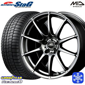 【取付対象】185/60R15 シエンタ（170系） 2022～2023年製 グッドイヤー アイスナビ8 MID シュナイダースタッグ メタリックグレー 15インチ 6.0J 5H100 スタッドレスタイヤホイール4本セット