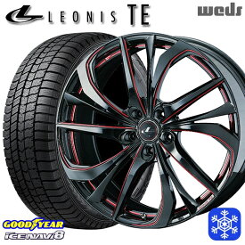 【取付対象】215/50R17 マツダ3 セレナ 2022～2023年製 グッドイヤー アイスナビ8 Weds ウェッズ レオニス TE BK/SC 17インチ 7.0J 5H114.3 スタッドレスタイヤホイール4本セット