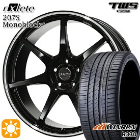 ベンツ Eクラス/CLS F) 245/40R19 98W XL R) 275/35R19 100W XL ウィンラン R330 TWS EXlete 207S モノブロック グロスブラック/マシーンドリム 19インチ 8.0J 9.0J 5H112 サマータイヤホイールセット