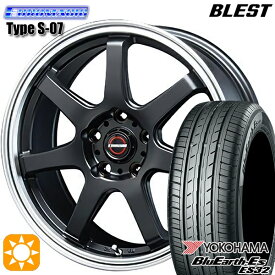 【取付対象】195/65R15 91S ヨコハマ ブルーアース ES32 BLEST ユーロマジック タイプS-07 セミグロスブラック 15インチ 6.0J 5H114.3 サマータイヤホイールセット