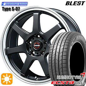 【取付対象】215/60R17 100V XL クムホ エクスタ HS52 BLEST ユーロマジック タイプS-07 セミグロスブラック 17インチ 7.5J 5H114.3 サマータイヤホイールセット