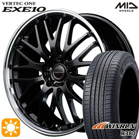 4/24-4/27 P5倍！マツダ6 エクストレイル 225/60R18 104V XL ウィンラン R380 MID ヴァーテックワン EXE10 グロッシーブラック/リムポリッシュ 18インチ 8.0J 5H114.3 サマータイヤホイールセット