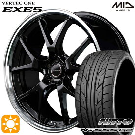 最大2,000円OFFクーポン★ノア ヴォクシー 215/35R19 85Y XL ニットー NT555 G2 MID ヴァーテックワン EXE5 グロッシーブラック/リムポリッシュ 19インチ 8.0J 5H114.3 サマータイヤホイールセット