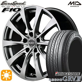 【取付対象】205/60R16 92H ブリヂストン レグノ GRV2 MID ユーロスピード F10 メタリックグレー 16インチ 6.5J 5H100 サマータイヤホイールセット