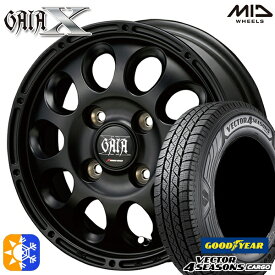 軽トラ 145/80R12 80/78N ベクター フォーシーズンズ カーゴ MID ガイアクロス 12インチ 4.0J 4H100 マットブラック オールシーズンタイヤホイールセット