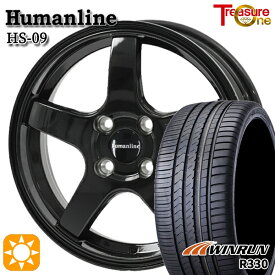 【取付対象】アクア クロスビー 185/55R16 83V ウィンラン R330 トレジャーワン ヒューマンライン HS09 ブラック 16インチ 6.0J 4H100 サマータイヤホイールセット