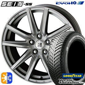 225/50R18インチ グッドイヤー ベクター フォーシーズンズ 共豊 ザイン SEIN SS シルバー 8.0Jx18 5穴 114.3 オールシーズンタイヤホイールセット