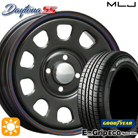 【取付対象】165/55R14 72V グッドイヤー エフィシェントグリップ エコ EG01 MLJ デイトナ SS ブラック 14インチ 5.0J 4H100 サマータイヤホイールセット