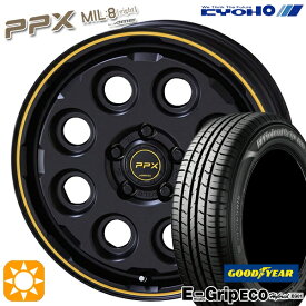 最大2,000円OFFクーポン★カムリ ヴェゼル 215/55R17 94V グッドイヤー エフィシェントグリップ エコ EG01 KYOHO PPX MIL:8 セミグロスブラック×イエローライン 17インチ 7.0J 5H114.3 サマータイヤホイールセット