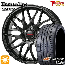 4/24-4/27 P5倍！アクセラ アテンザ 215/45R18 93W XL ウィンラン R330 トレジャーワン ヒューマンライン MM022 ブラック 18インチ 7.5J 5H114.3 +38/+48/+53 サマータイヤホイールセット