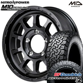 【取付対象】LT225/70R16 102/99R RWL BFグッドリッチ オールテレーン T/A KO2 MID ナイトロパワー M10 パーシング バレルブラック 16インチ 6.0J 5H139.7 サマータイヤホイールセット