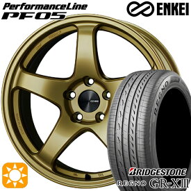 最大2,000円OFFクーポン★インプレッサXV フォレスターSH 225/55R17 97W ブリヂストン レグノ GR-X3 ENKEI エンケイ パフォーマンスライン PF05 ゴールド 17インチ 7.5J 5H100 サマータイヤホイールセット