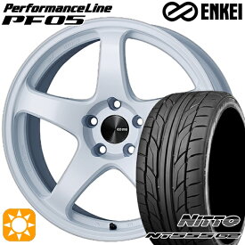 【取付対象】リーフ レヴォーグ 215/50R17 95W XL ニットー NT555 G2 ENKEI エンケイ パフォーマンスライン PF05 ホワイト 17インチ 7.0J 5H114.3 サマータイヤホイールセット