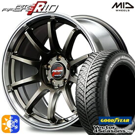 225/45R18 91H グッドイヤー ベクター フォーシーズンズ MID RMPレーシング R10 18インチ 7.5J 5H114.3 レーシングチタンシルバー/リムポリッシュ オールシーズンタイヤホイールセット