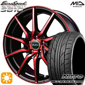 4/24-4/27 P5倍！プリウス カローラツーリング 215/45R17 91W XL ニットー NT555 G2 MID ユーロスピード S810 ブラックポリッシュ＋レッドクリア 17インチ 7.0J 5H100 サマータイヤホイールセット