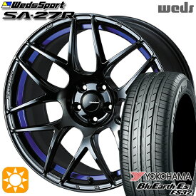 【取付対象】215/50R17 95V XL ヨコハマ ブルーアース ES32 Weds ウェッズスポーツ SA27R BLC2（ブルーライトクロームツー） 17インチ 7.5J 5H100 サマータイヤホイールセット