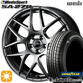 最大2,000円OFFクーポン★リーフ レヴォーグ 215/50R17 91V グッドイヤー エフィシェントグリップ エコ EG01 Weds ウェッズスポーツ SA27R PSB（プラチナシルバーブラック） 17インチ 7.0J 5H114.3 サマータイヤホイールセット