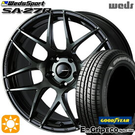 【取付対象】リーフ レヴォーグ 215/50R17 91V グッドイヤー エフィシェントグリップ エコ EG01 Weds ウェッズスポーツ SA27R WBC（ウォースブラッククリアー） 17インチ 7.0J 5H114.3 サマータイヤホイールセット