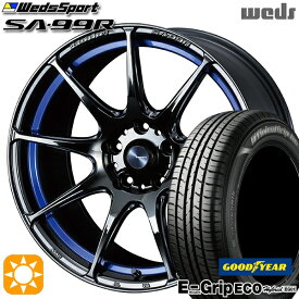 【取付対象】カムリ ヴェゼル 215/55R17 94V グッドイヤー エフィシェントグリップ エコ EG01 Weds ウェッズスポーツ SA99R BLCII (ブルーライトクロームツー) 17インチ 7.5J 5H114.3 サマータイヤホイールセット