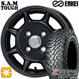 4/24-4/27 P5倍！軽トラ 145/80R12 80/78N LT ヨコハマ ジオランダーM/T G003 ENKEI S.A.M タフ ブラック 12インチ 4.0J 4H100 サマータイヤホイールセット