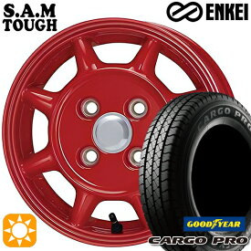 5/25 ポイント最大39倍★軽トラ 145/80R12 80/78N グッドイヤー カーゴプロ ENKEI S.A.M タフ レッド 12インチ 4.0J 4H100 サマータイヤホイールセット