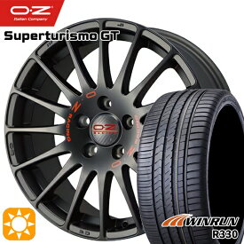 最大2,000円OFFクーポン★ベンツ Aクラス/Bクラス 225/40R18 92W XL ウィンラン R330 OZ スーパーツーリズモ GT マットブラック/レッドロゴ 18インチ 8.0J 5H112 サマータイヤホイールセット